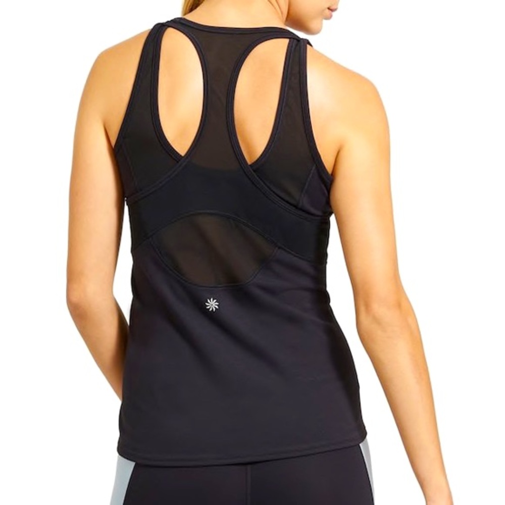 Athleta (L) Mesh Inversion Tank Top in Black in GUC